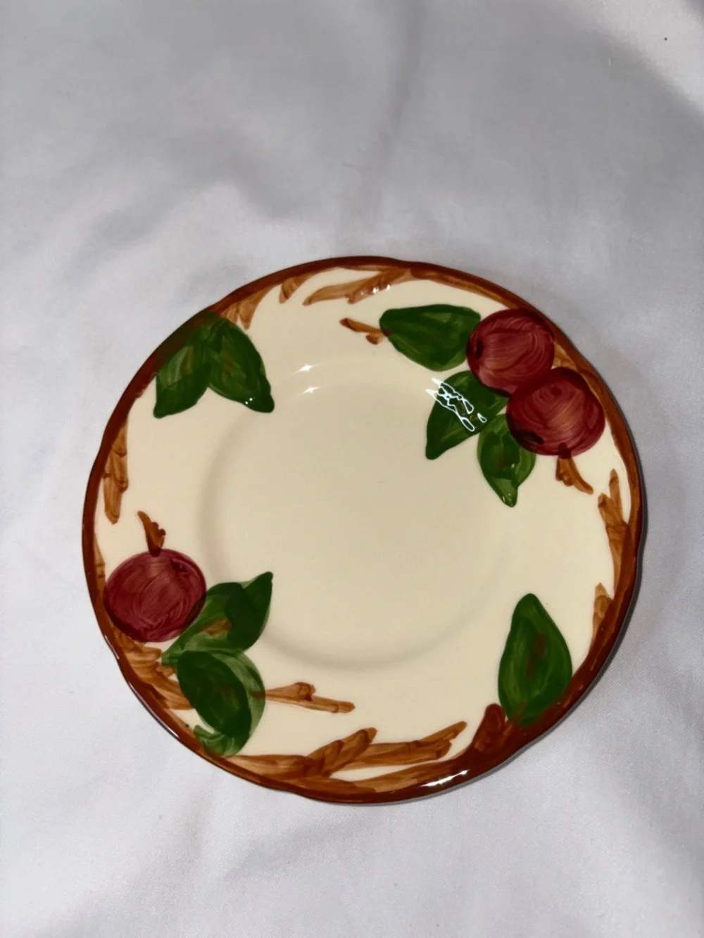 Franciscan Apple Set of 3 Saucer Plates 6.5” Vintage USA Hand Painted